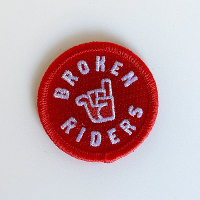 broken riders red logo patch