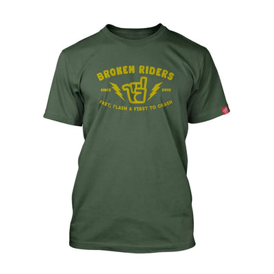 Broken Riders Khaki Green Fast And Flash t-shirt